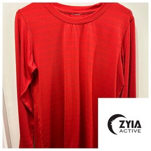 Zyia Active - Chill Long Sleeve Top - True Red - size L